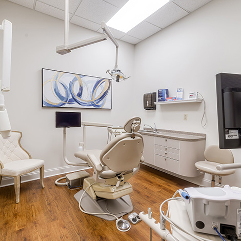 Dental treatment room in Fort Mill dental office