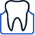 Animated tooth inside the gums icon