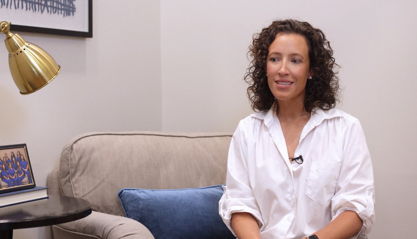 Fort Mill dental patient in white collared shirt